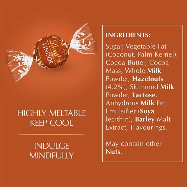 Lindt Lindor Blood Orange Milk Chocolate Truffles Box - Approx 16 balls, 200g - Chocolate Truffles with a Smooth Melting Filling - Gift Present - Easter, Birthday, Congratulations